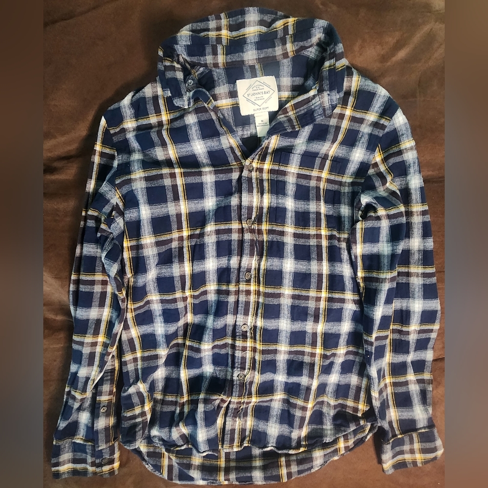 Long sleeves shirt/ men / blue-white
